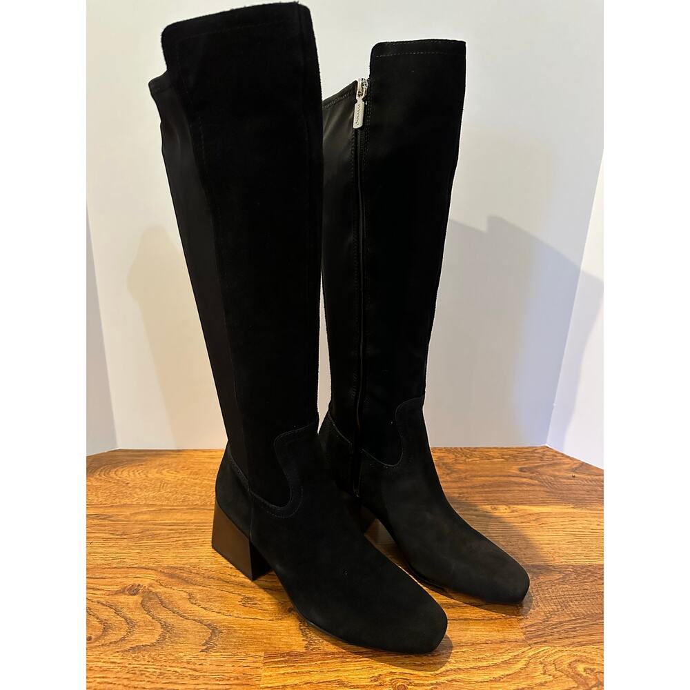 Blondo Women's Tenor Suede/Fabric Waterproof Knee High Boots Black Size 6 NWOB